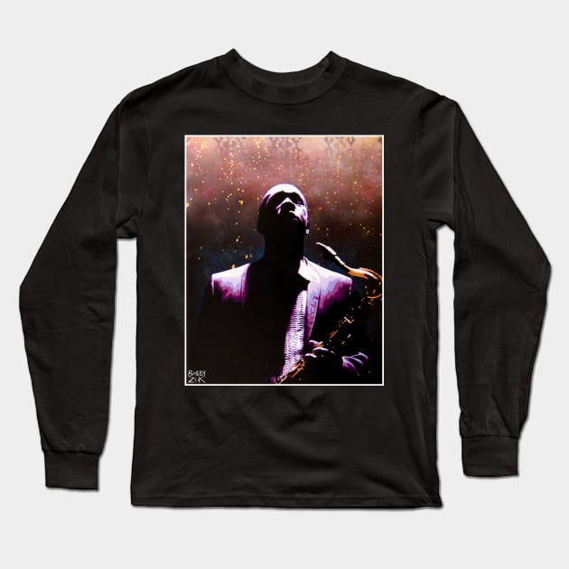 Coltrane II Long Sleeve T-Shirt by Bobby Zeik Art